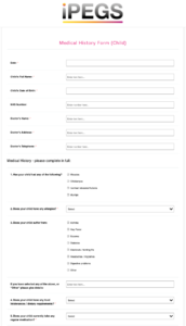 Medical History Form (Child) Template