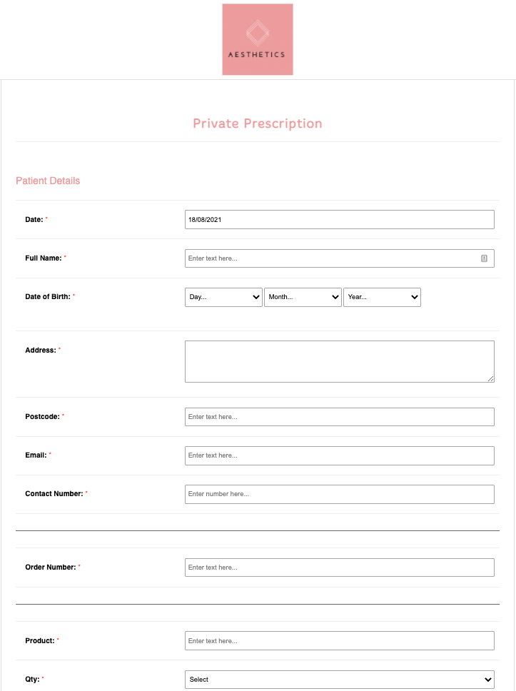 Private Prescription Form Template